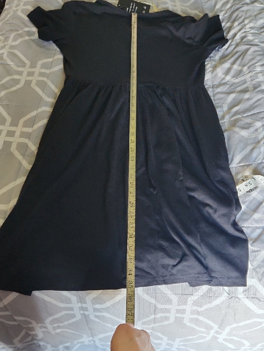 NWT Huukeay Black Short Sleeve Fit-and-Flare Dress Women's M Casual Summer Wear - Picture 6 of 7